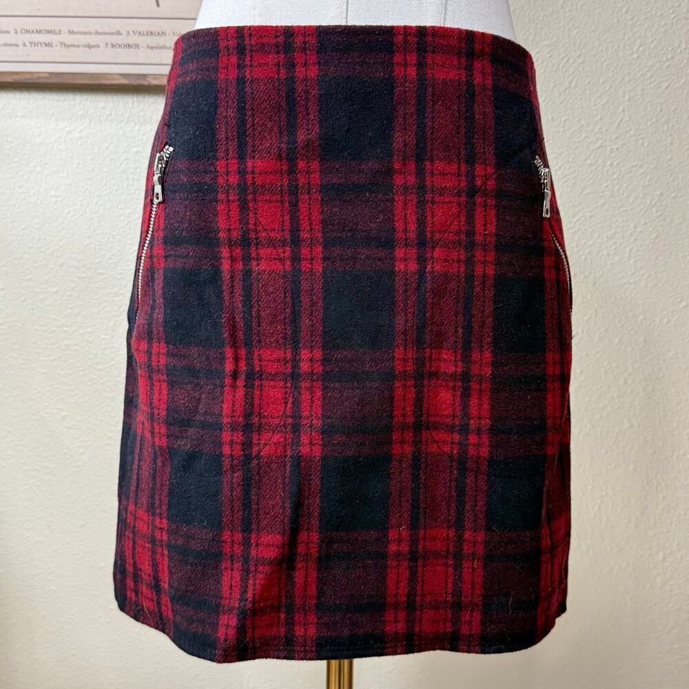Y2k Plaid Wool Zipper Mini Skirt Punk Bratz Mall Goth Grunge Rockstar GF S 2 4
